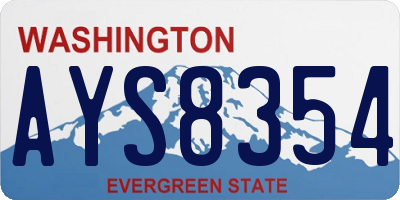 WA license plate AYS8354