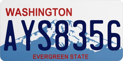 WA license plate AYS8356