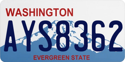 WA license plate AYS8362