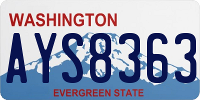 WA license plate AYS8363