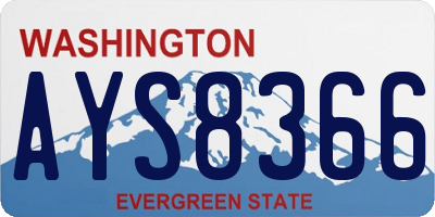 WA license plate AYS8366
