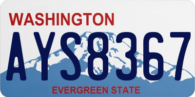 WA license plate AYS8367