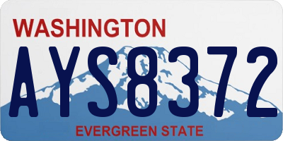 WA license plate AYS8372