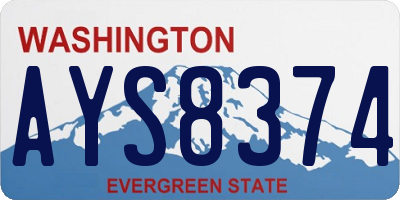 WA license plate AYS8374