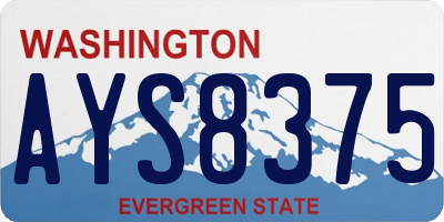 WA license plate AYS8375