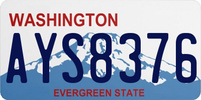 WA license plate AYS8376