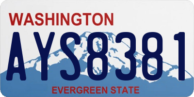 WA license plate AYS8381