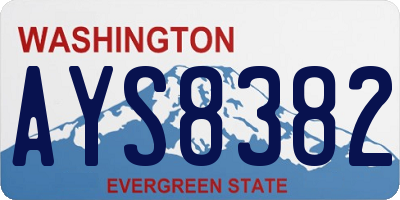 WA license plate AYS8382