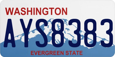 WA license plate AYS8383