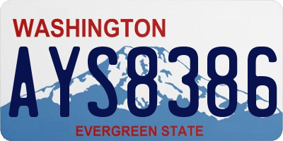 WA license plate AYS8386
