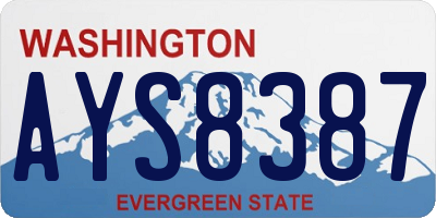 WA license plate AYS8387