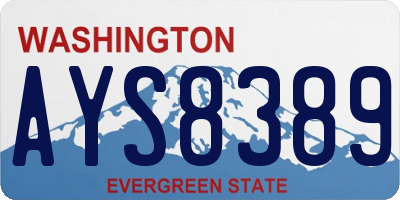 WA license plate AYS8389