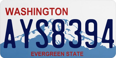 WA license plate AYS8394