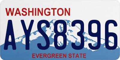 WA license plate AYS8396