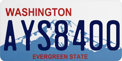 WA license plate AYS8400