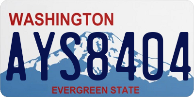 WA license plate AYS8404