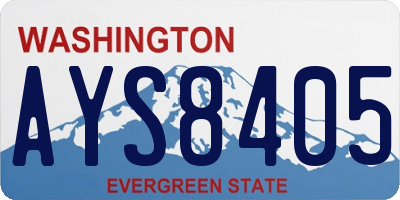 WA license plate AYS8405