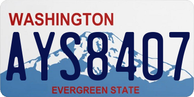 WA license plate AYS8407