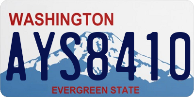 WA license plate AYS8410