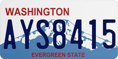 WA license plate AYS8415