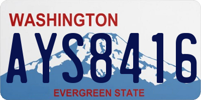 WA license plate AYS8416