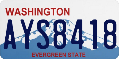 WA license plate AYS8418
