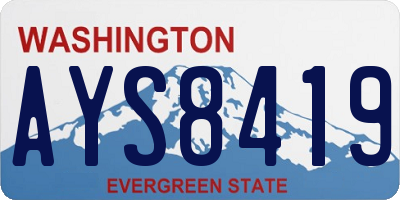 WA license plate AYS8419