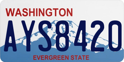 WA license plate AYS8420