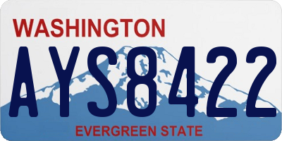 WA license plate AYS8422