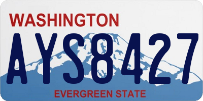 WA license plate AYS8427