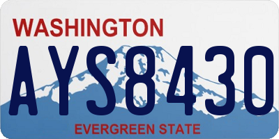WA license plate AYS8430