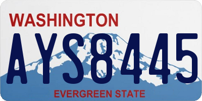WA license plate AYS8445
