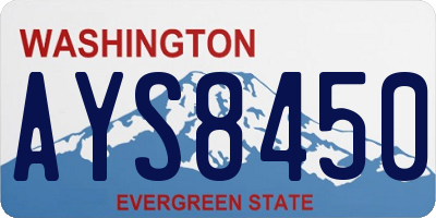 WA license plate AYS8450