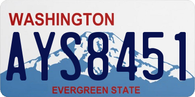 WA license plate AYS8451