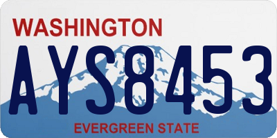 WA license plate AYS8453