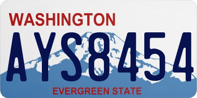 WA license plate AYS8454