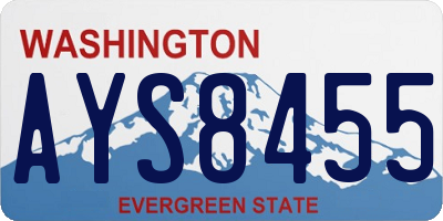WA license plate AYS8455