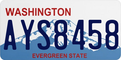WA license plate AYS8458