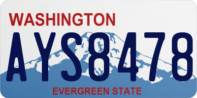 WA license plate AYS8478