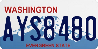 WA license plate AYS8480