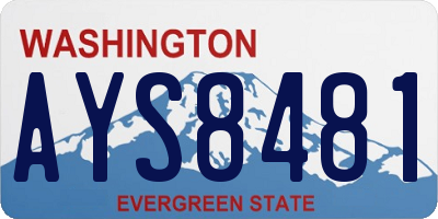 WA license plate AYS8481