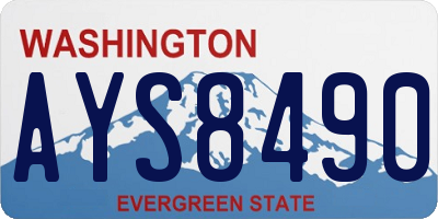 WA license plate AYS8490