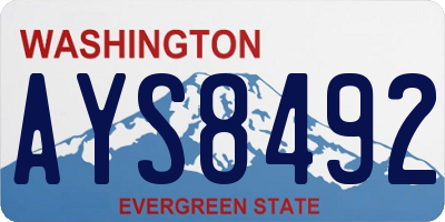 WA license plate AYS8492