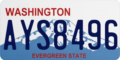 WA license plate AYS8496