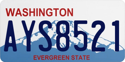 WA license plate AYS8521