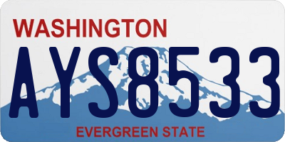 WA license plate AYS8533