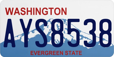 WA license plate AYS8538