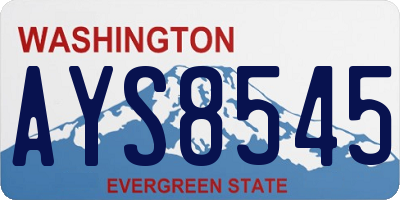 WA license plate AYS8545