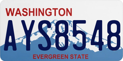 WA license plate AYS8548