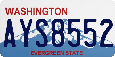 WA license plate AYS8552